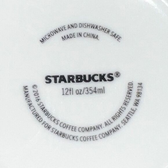 NEW Starbucks Ceramic Classic Mug Cup 2016 12 Fl Oz Siren Green Logo - Picture 6 of 7
